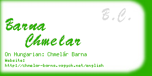 barna chmelar business card